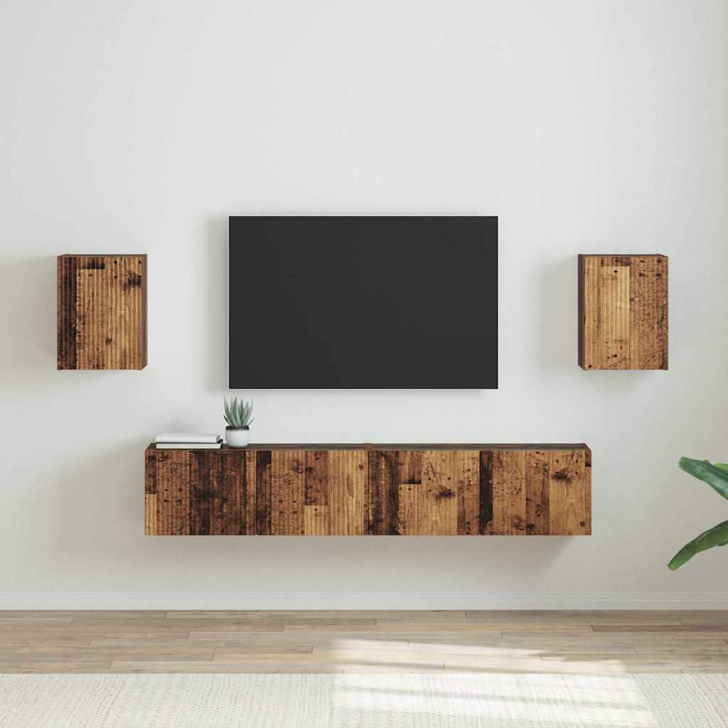 TV Wall Cabinet 2 pcs Old Wood 30 x 31 x 40 cm Engineered Wood