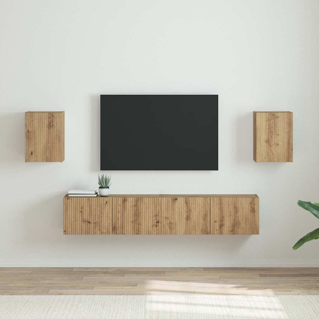 TV Wall Cabinet Wall-mounted 2 pcs Artisian Oak 30 x 31 x 40 cm