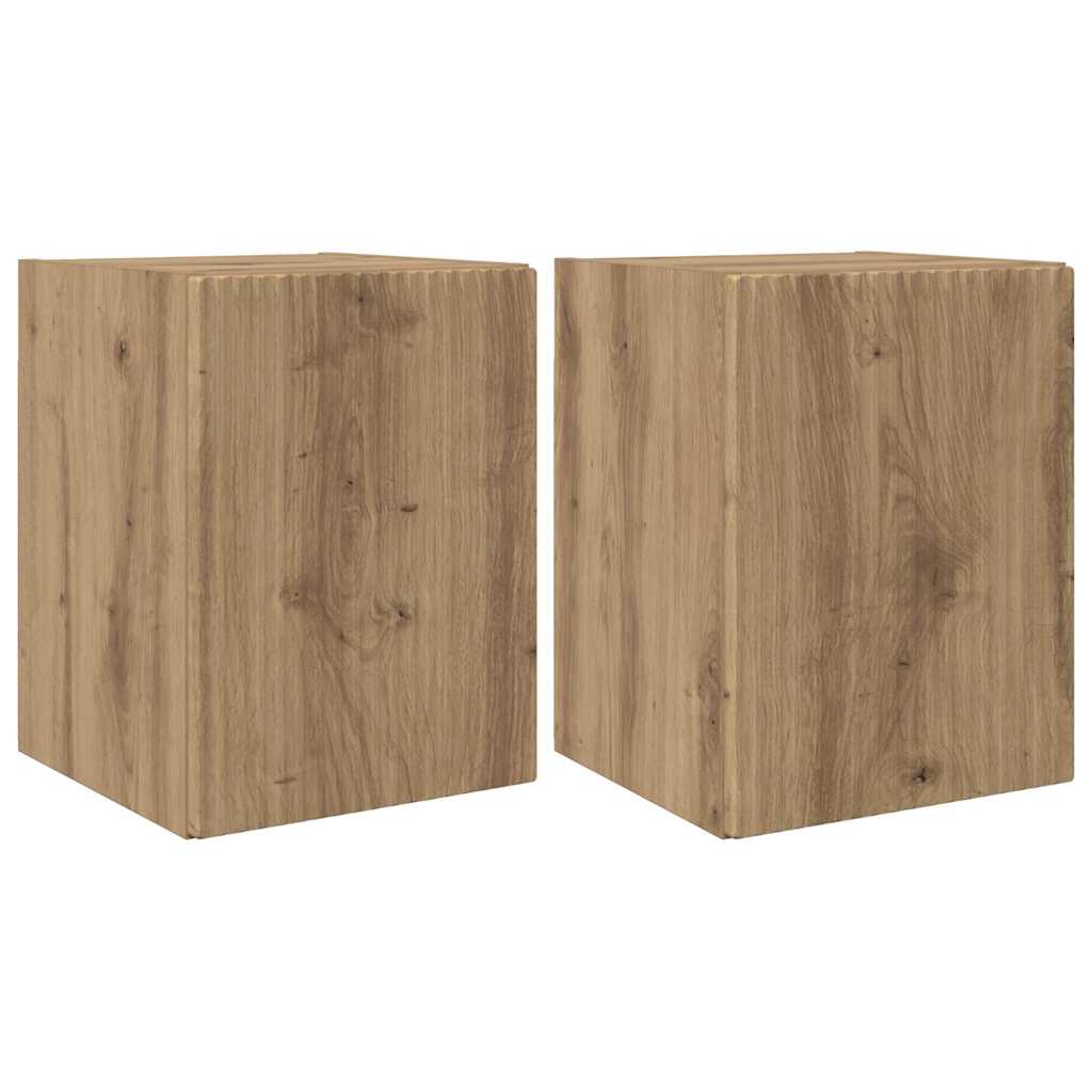 TV Wall Cabinet Wall-mounted 2 pcs Artisian Oak 30 x 31 x 40 cm