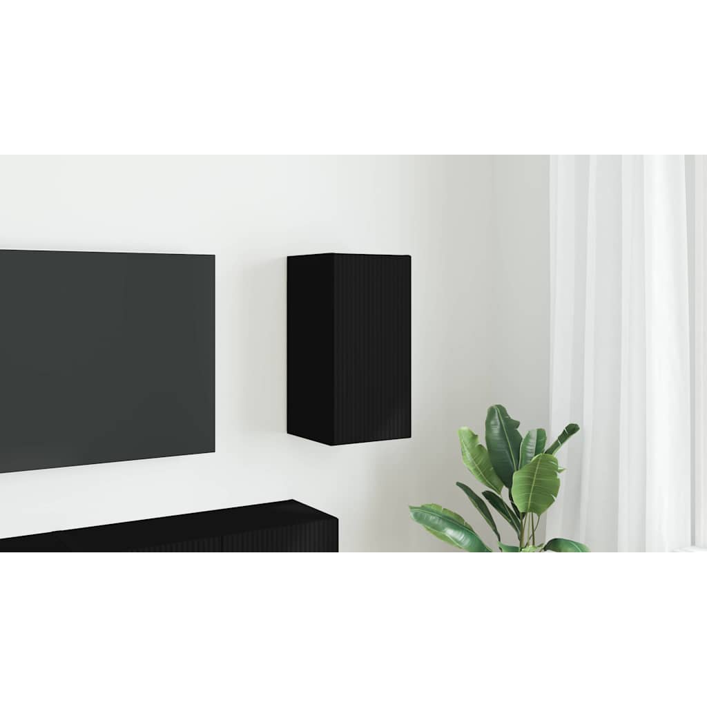 TV Wall Cabinet Black 30 x 31 x 60 cm Engineered Wood