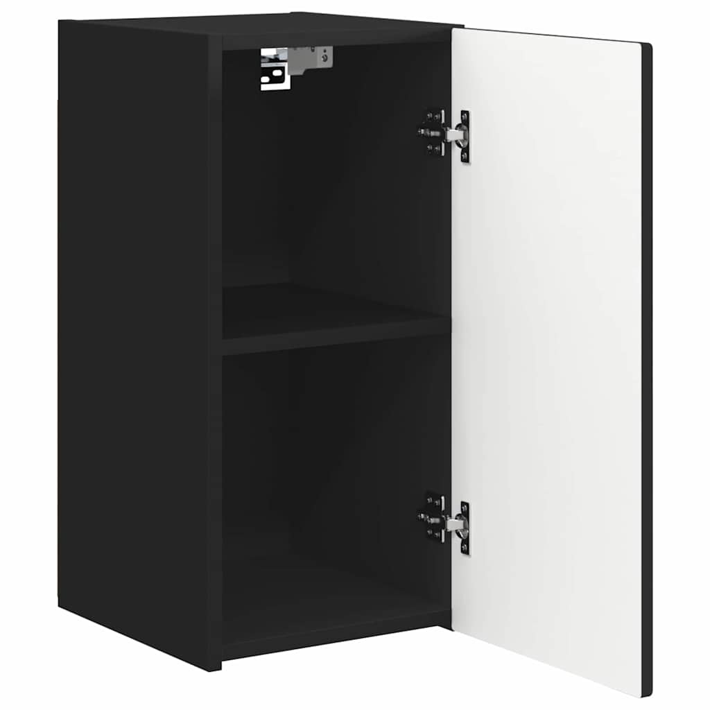 TV Wall Cabinet 2 pcs Black 30 x 31 x 60 cm Engineered Wood