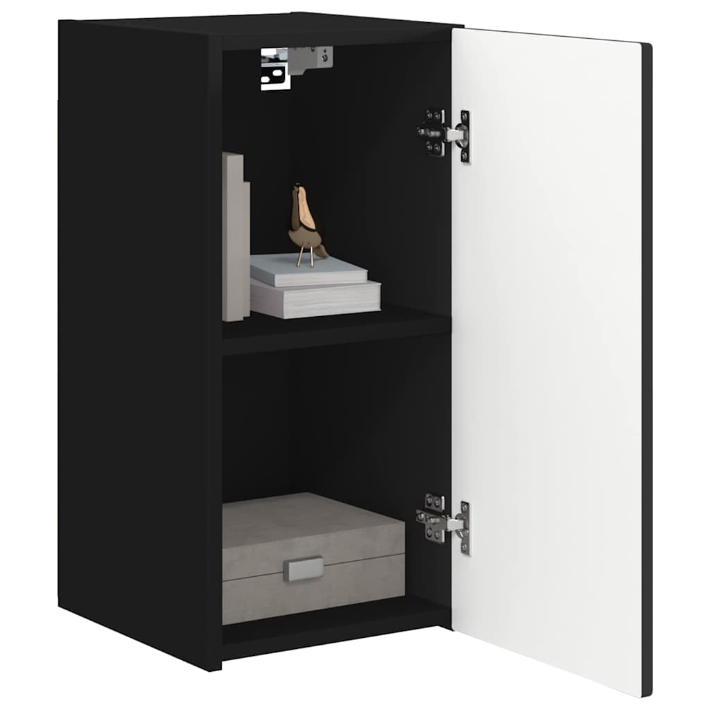 TV Wall Cabinet 2 pcs Black 30 x 31 x 60 cm Engineered Wood
