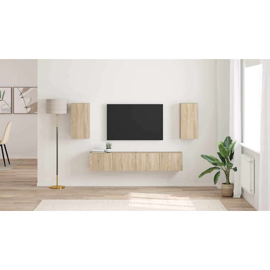 TV Wall Cabinet 2 pcs Sonoma 30 x 31 x 60 cm Engineered Wood