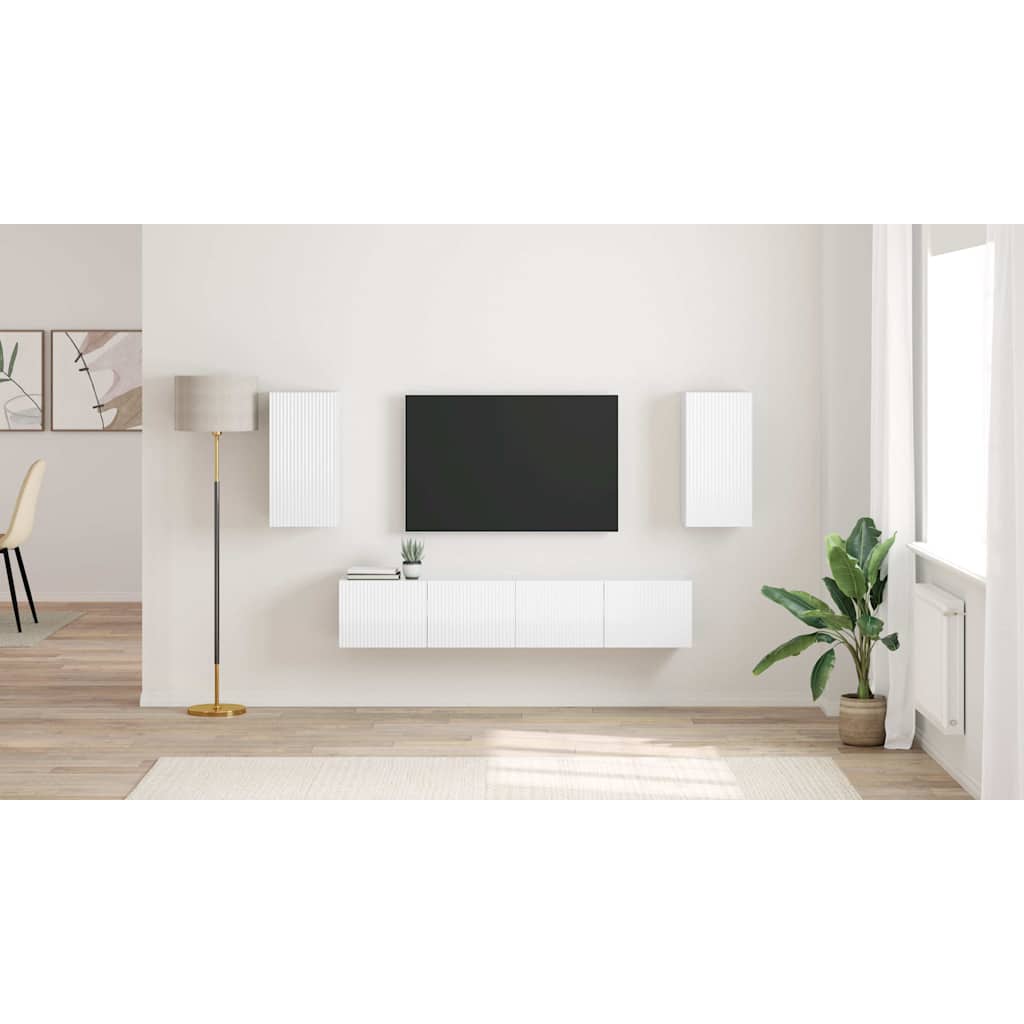 TV Wall Cabinet Wall-mounted 2 pcs Gloss White 30 x 31 x 60 cm