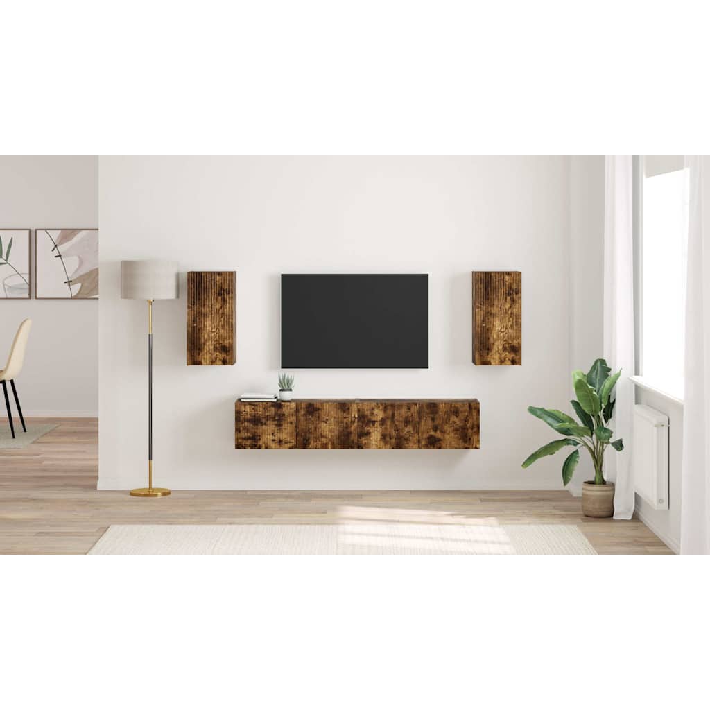 TV Wall Cabinet Wall-mounted 2 pcs Smoked Oak 30 x 31 x 60 cm