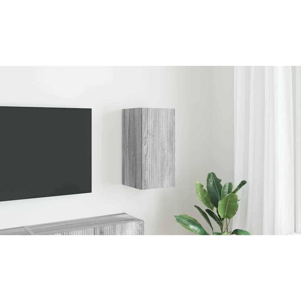 TV Wall Cabinet Grey Sonoma 30 x 31 x 60 cm Engineered Wood