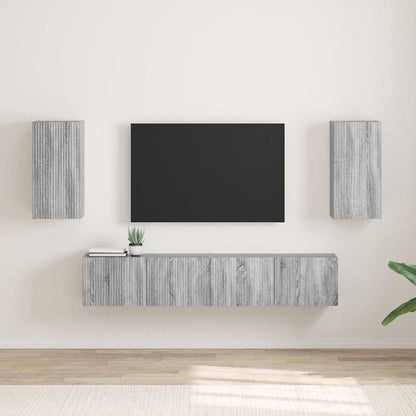 TV Wall Cabinet Wall-mounted 2 pcs Grey Sonoma 30 x 31 x 60 cm