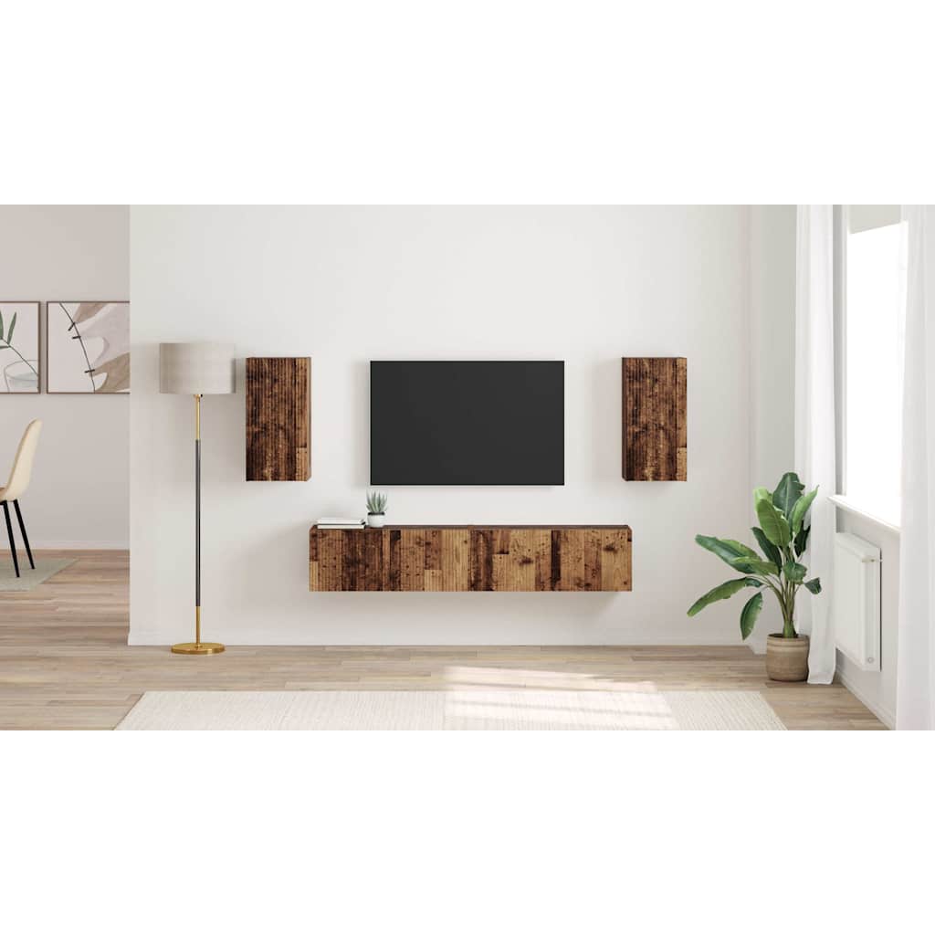 TV Wall Cabinet 2 pcs Old Wood 30 x 31 x 60 cm Engineered Wood