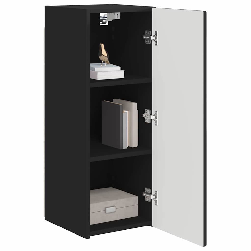 TV Wall Cabinet Black 30 x 31 x 80 cm Engineered Wood