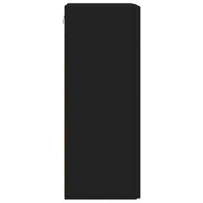 TV Wall Cabinet 2 pcs Black 30 x 31 x 80 cm Engineered Wood