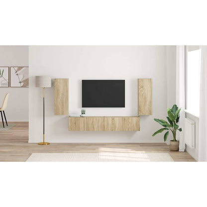 TV Wall Cabinet 2 pcs Sonoma 30 x 31 x 80 cm Engineered Wood