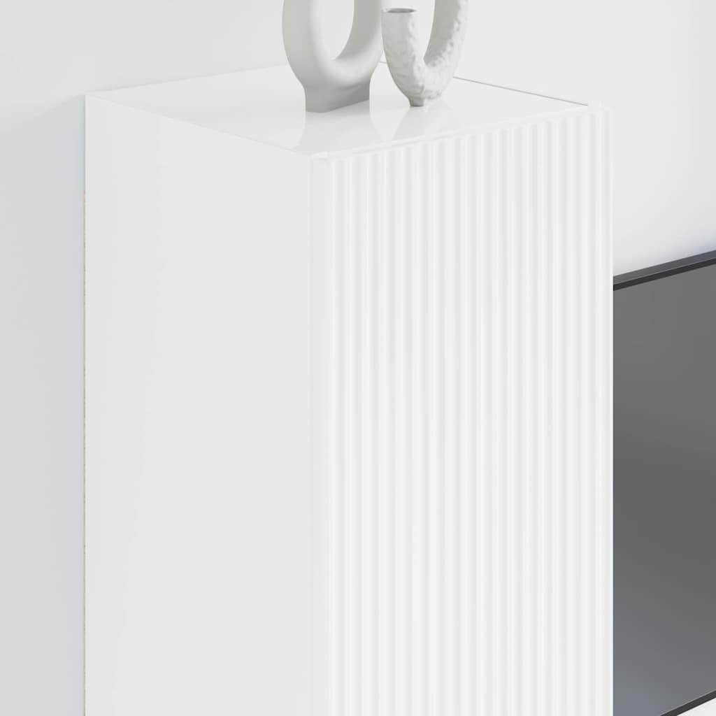 TV Wall Cabinet Gloss White 30 x 31 x 80 cm Engineered Wood