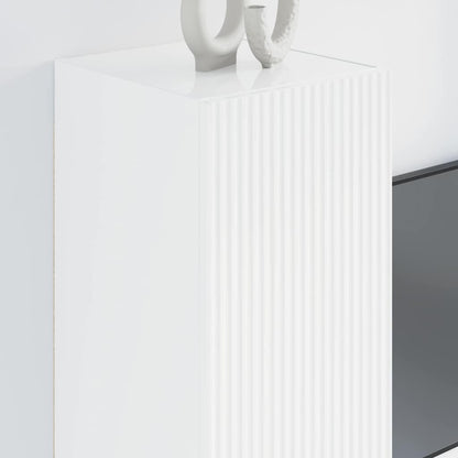 TV Wall Cabinet Gloss White 30 x 31 x 80 cm Engineered Wood