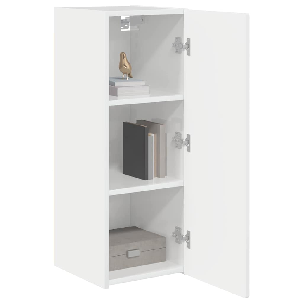 TV Wall Cabinet Gloss White 30 x 31 x 80 cm Engineered Wood