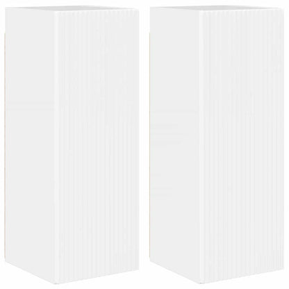 TV Wall Cabinet Wall-mounted 2 pcs Gloss White 30 x 31 x 80 cm