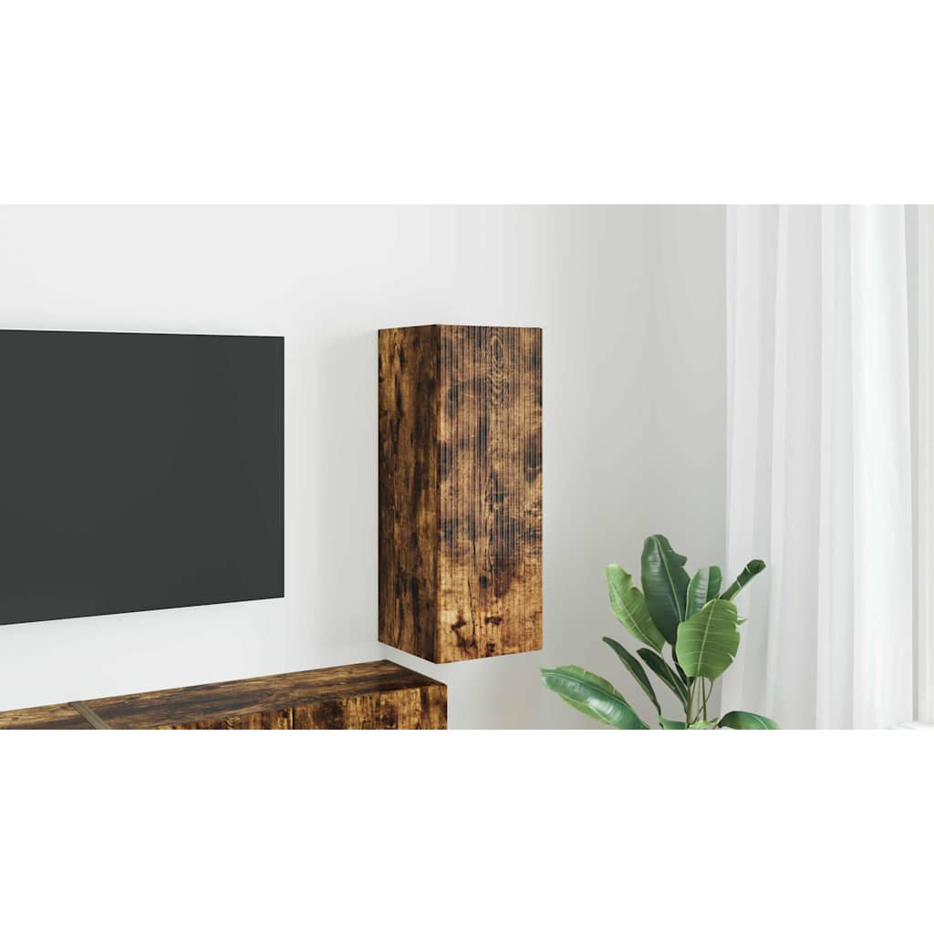 TV Wall Cabinet Smoked Oak 30 x 31 x 80 cm Engineered Wood