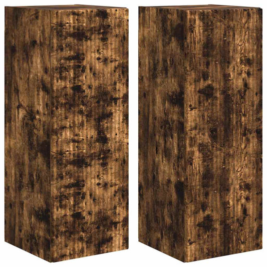 TV Wall Cabinet Wall-mounted 2 pcs Smoked Oak 30 x 31 x 80 cm