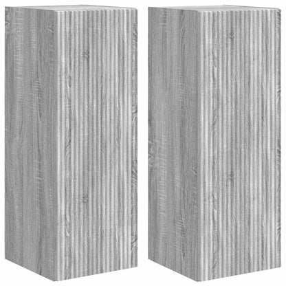 TV Wall Cabinet Wall-mounted 2 pcs Grey Sonoma 30 x 31 x 80 cm