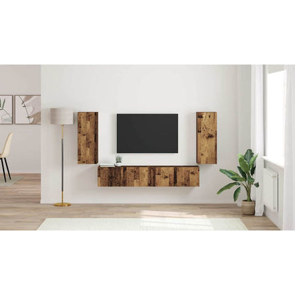 TV Wall Cabinet 2 pcs Old Wood 30 x 31 x 80 cm Engineered Wood