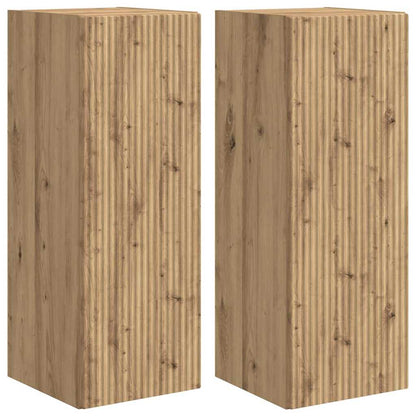 TV Wall Cabinet Wall-mounted 2 pcs Artisian Oak 30 x 31 x 80 cm