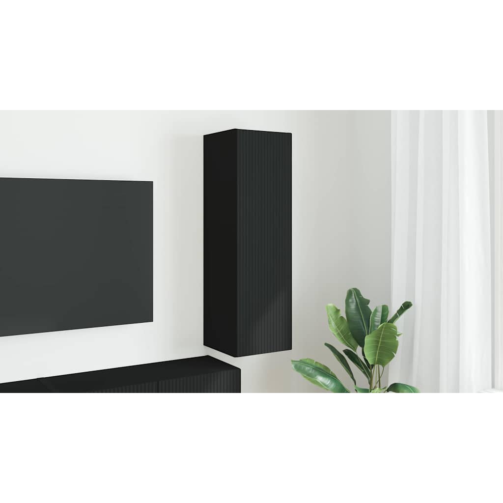 TV Wall Cabinet Black 30 x 31 x 100 cm Engineered Wood