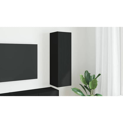 TV Wall Cabinet Black 30 x 31 x 100 cm Engineered Wood