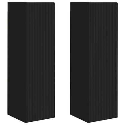 TV Wall Cabinet 2 pcs Black 30 x 31 x 100 cm Engineered Wood