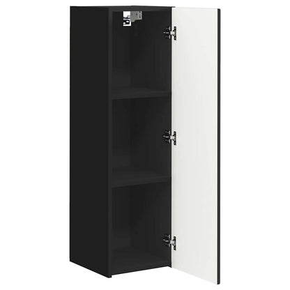 TV Wall Cabinet 2 pcs Black 30 x 31 x 100 cm Engineered Wood