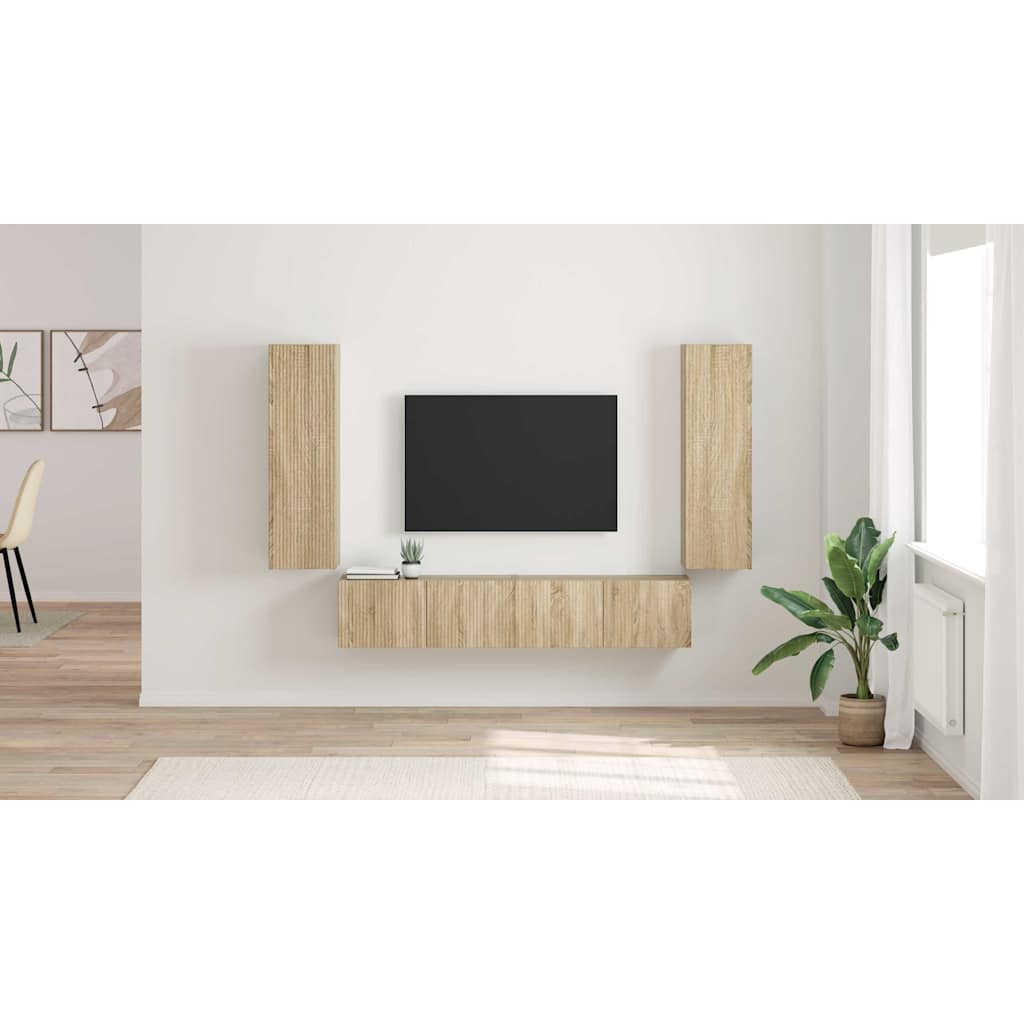 TV Wall Cabinet 2 pcs Sonoma 30 x 31 x 100 cm Engineered Wood