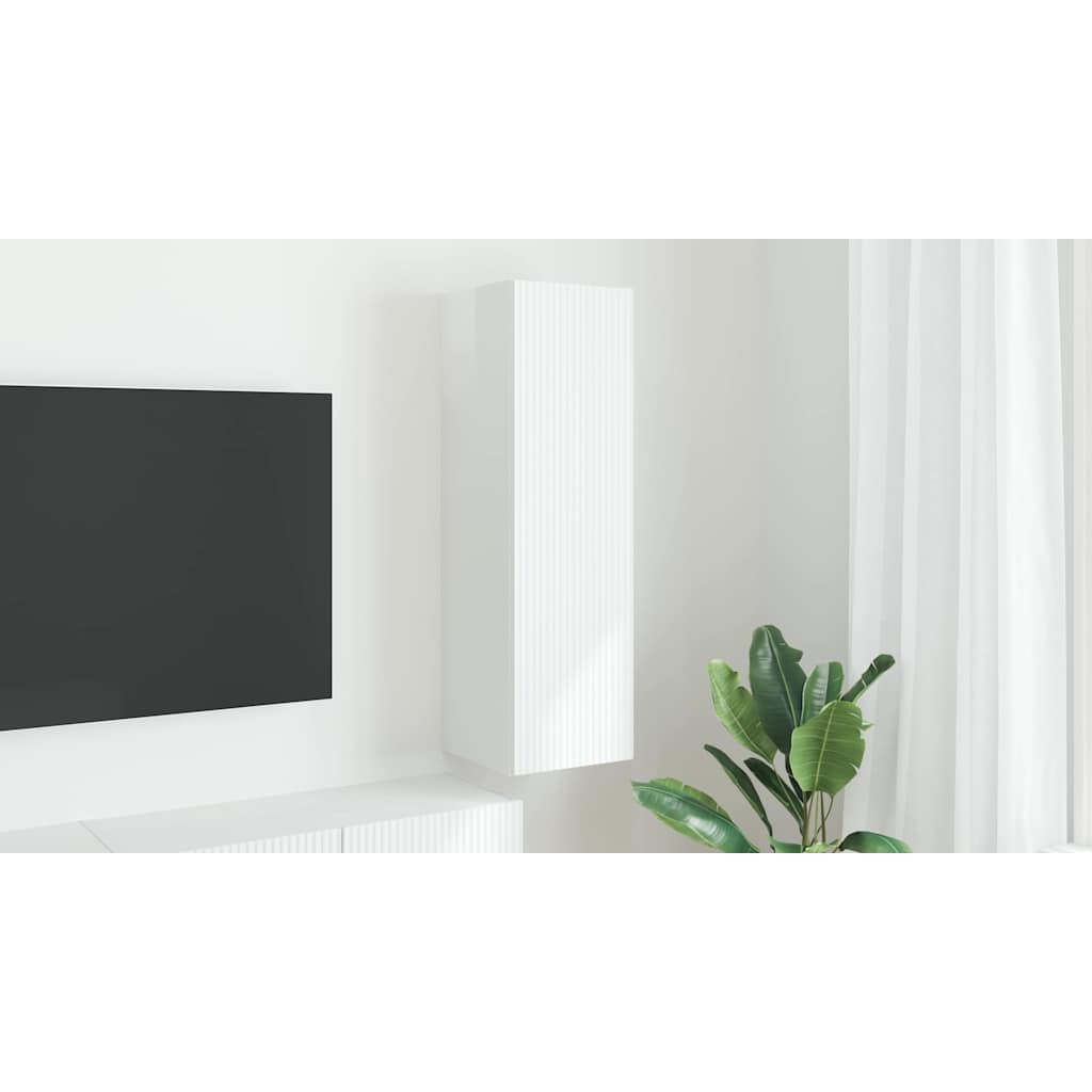TV Wall Cabinet Gloss White 30 x 31 x 100 cm Engineered Wood
