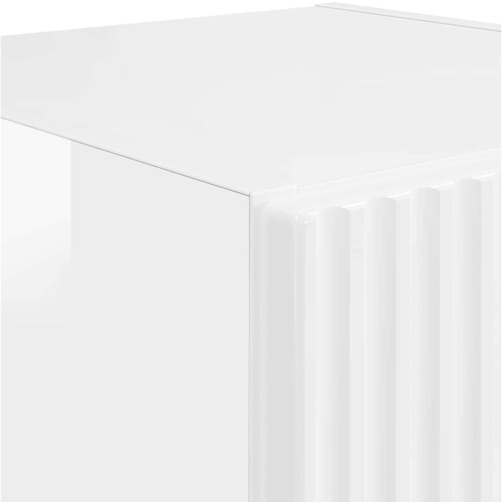 TV Wall Cabinet Wall-mounted 2 pcs Gloss White 30 x 31 x 100 cm