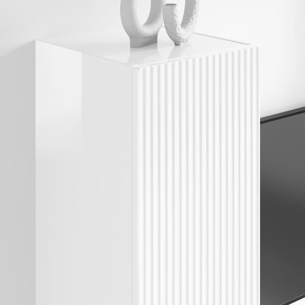 TV Wall Cabinet Wall-mounted 2 pcs Gloss White 30 x 31 x 100 cm