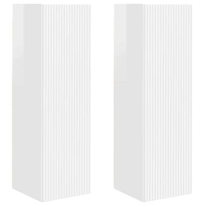 TV Wall Cabinet Wall-mounted 2 pcs Gloss White 30 x 31 x 100 cm
