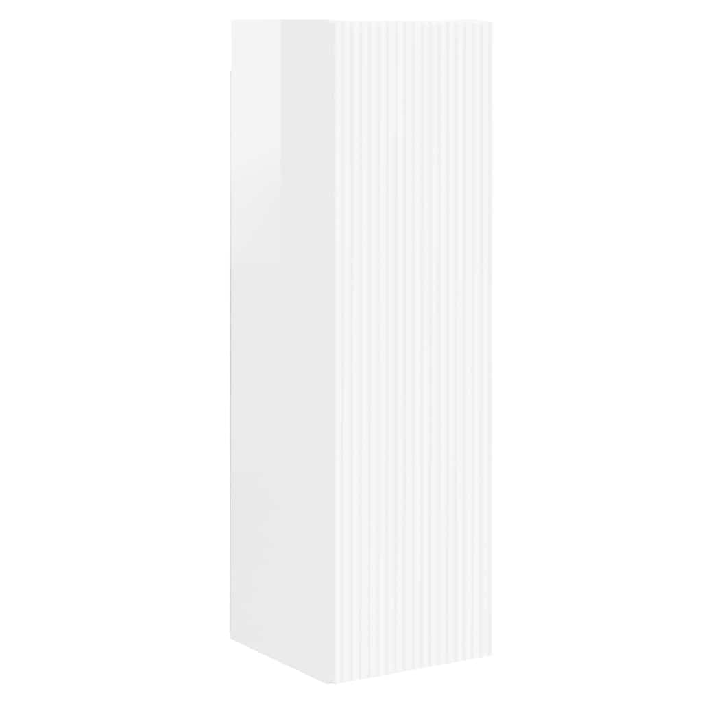 TV Wall Cabinet Wall-mounted 2 pcs Gloss White 30 x 31 x 100 cm