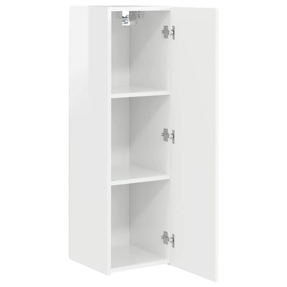 TV Wall Cabinet Wall-mounted 2 pcs Gloss White 30 x 31 x 100 cm