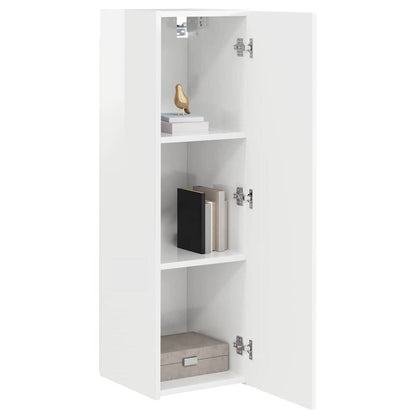 TV Wall Cabinet Wall-mounted 2 pcs Gloss White 30 x 31 x 100 cm