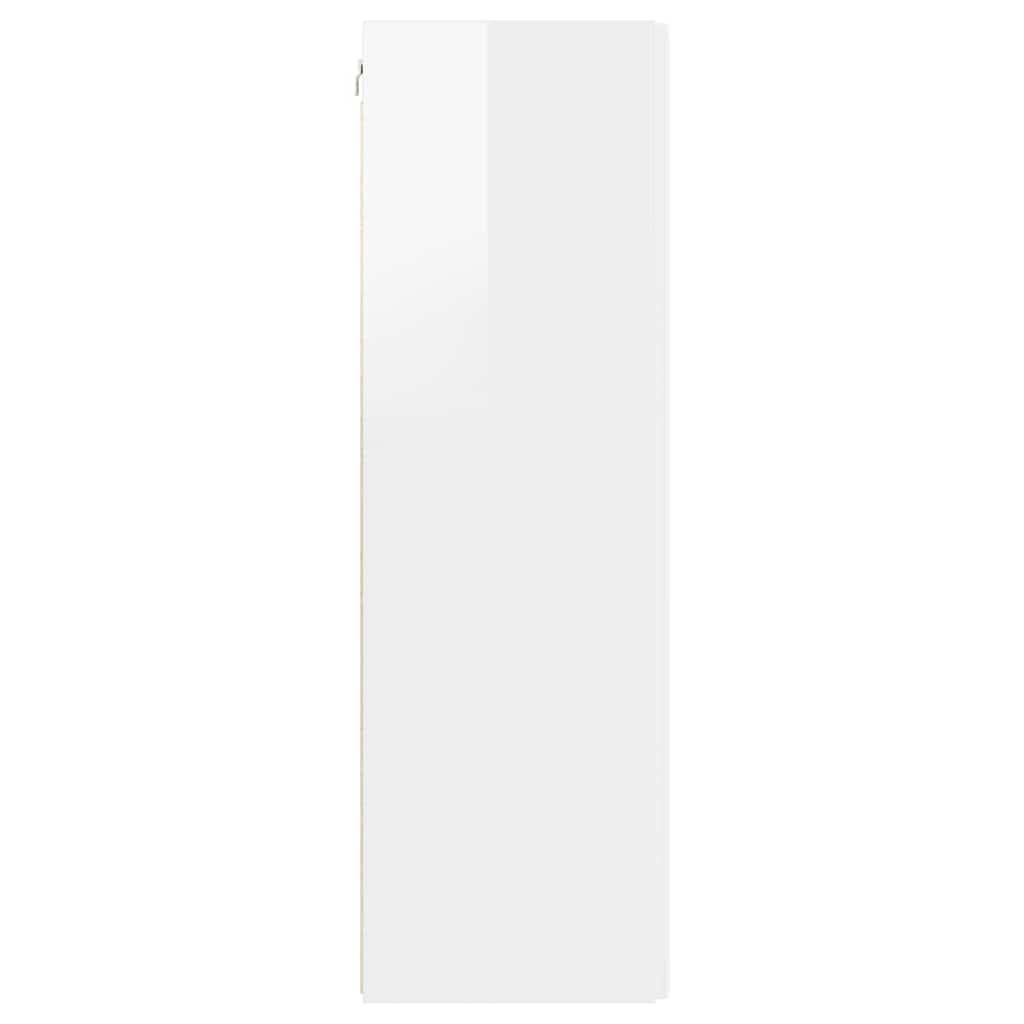 TV Wall Cabinet Wall-mounted 2 pcs Gloss White 30 x 31 x 100 cm