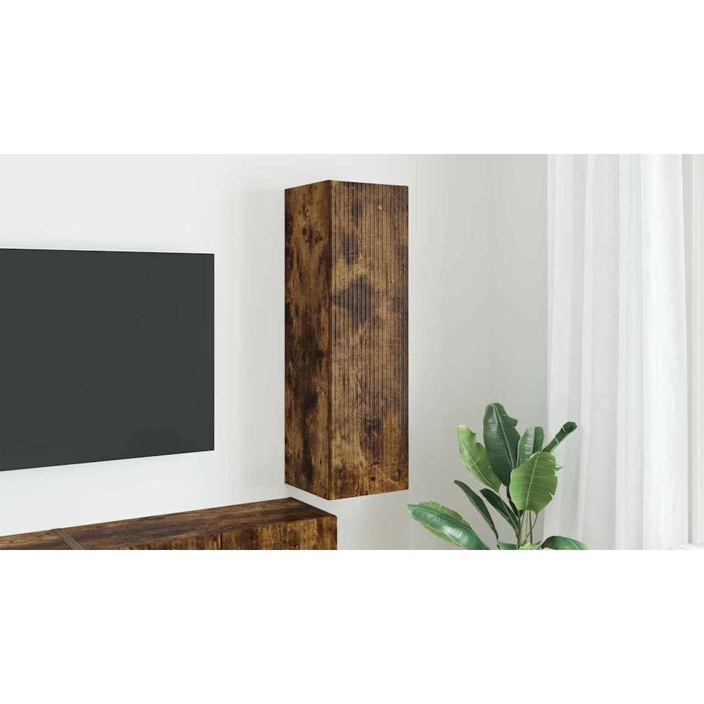 TV Wall Cabinet Smoked Oak 30 x 31 x 100 cm Engineered Wood