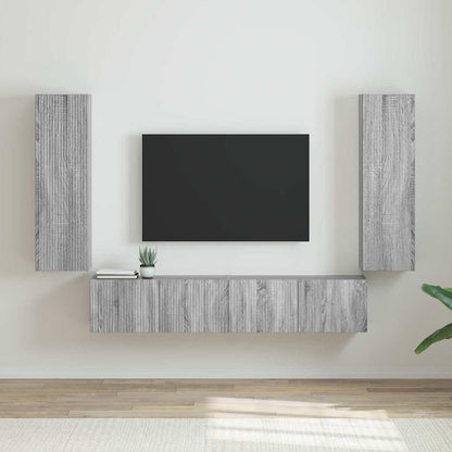 TV Wall Cabinet Wall-mounted 2 pcs Grey Sonoma 30 x 31 x 100 cm