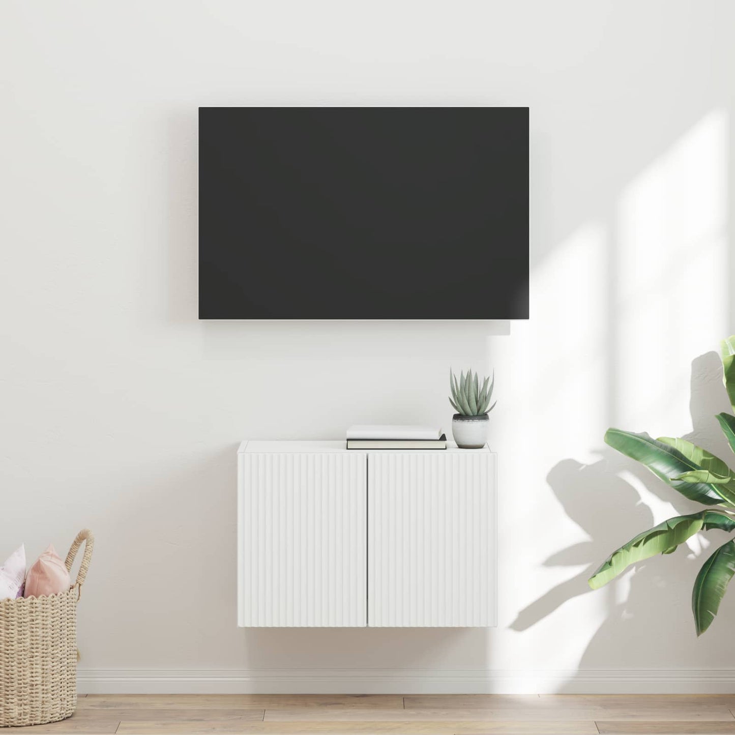 TV Wall Cabinet White 59.5 x 31 x 40 cm Engineered Wood