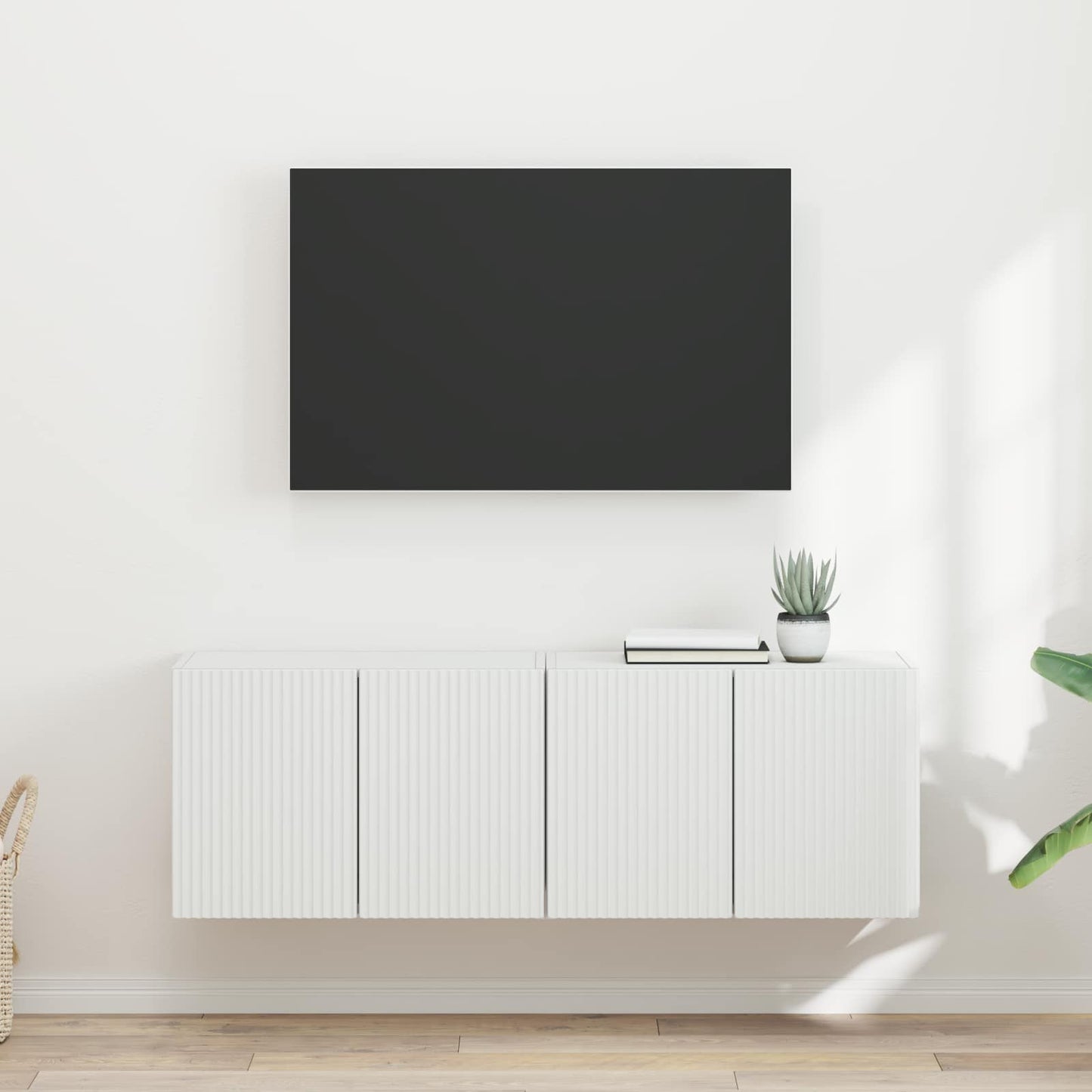 TV Wall Cabinet 2 pcs White 59.5 x 31 x 40 cm Engineered Wood