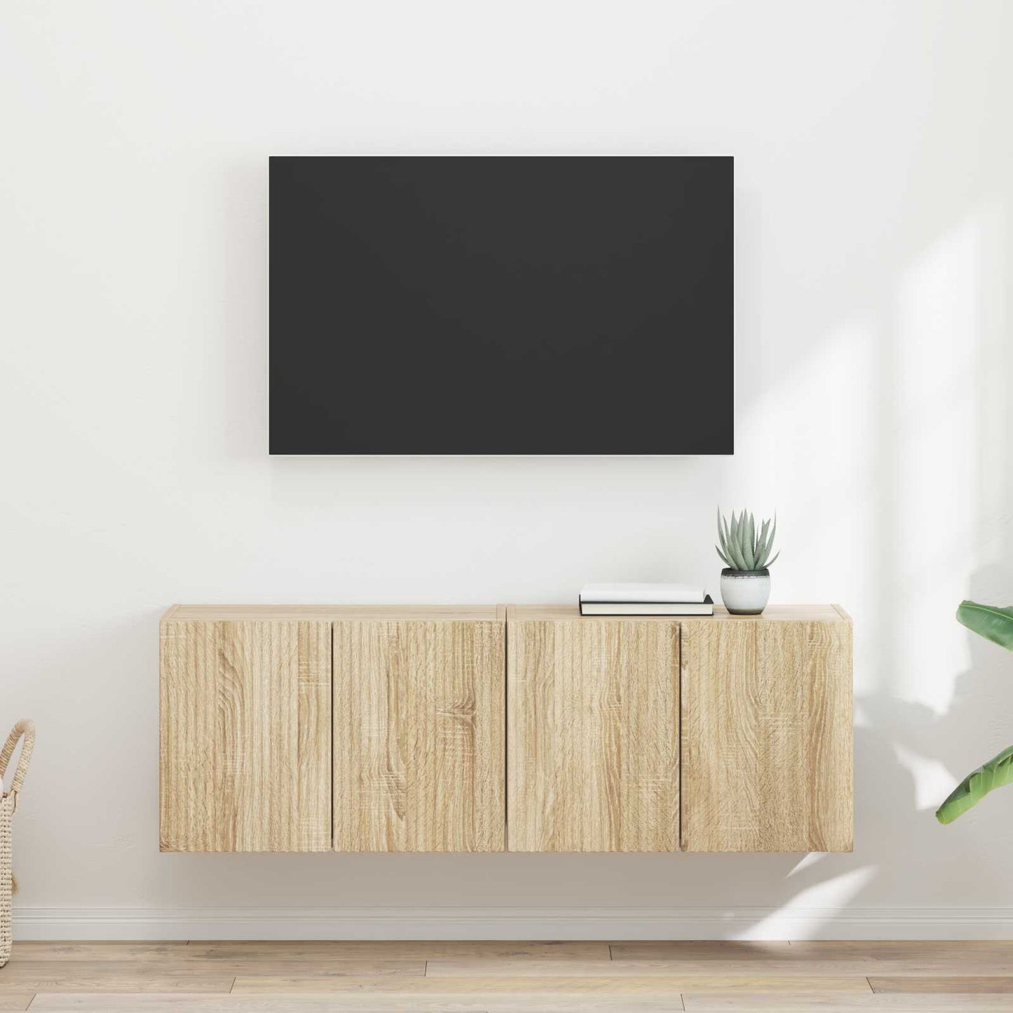 TV Wall Cabinet Wall-mounted 2 pcs Sonoma Oak 59.5 x 31 x 40 cm
