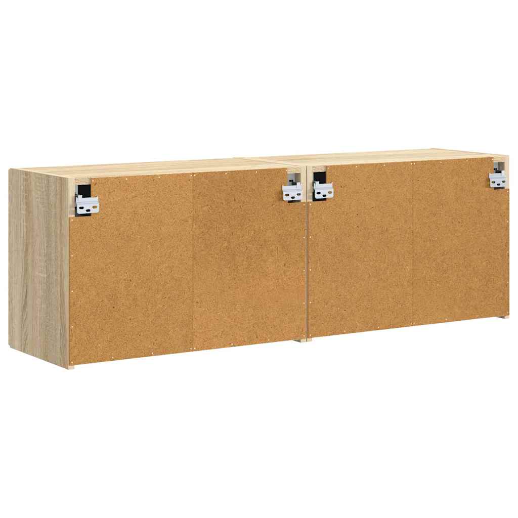 TV Wall Cabinet Wall-mounted 2 pcs Sonoma Oak 59.5 x 31 x 40 cm