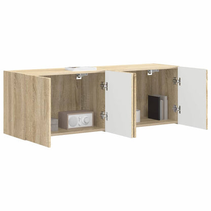 TV Wall Cabinet Wall-mounted 2 pcs Sonoma Oak 59.5 x 31 x 40 cm