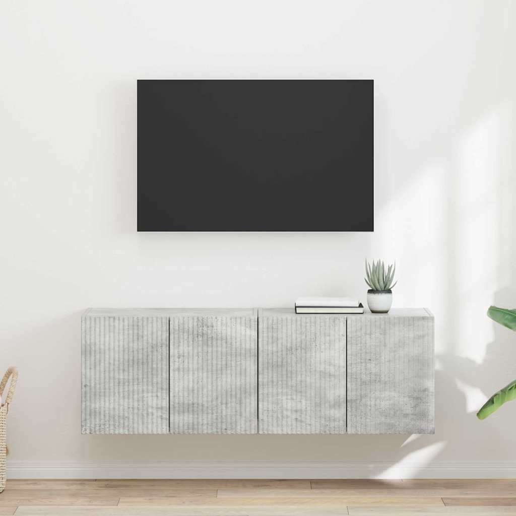 TV Wall Cabinet 2 pcs Concrete Grey 59.5 x 31 x 40 cm