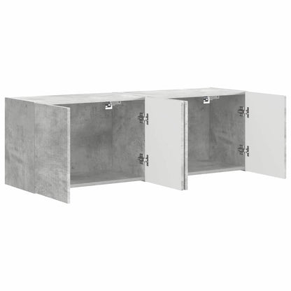 TV Wall Cabinet 2 pcs Concrete Grey 59.5 x 31 x 40 cm