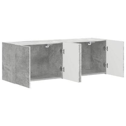 TV Wall Cabinet 2 pcs Concrete Grey Engineered Wood