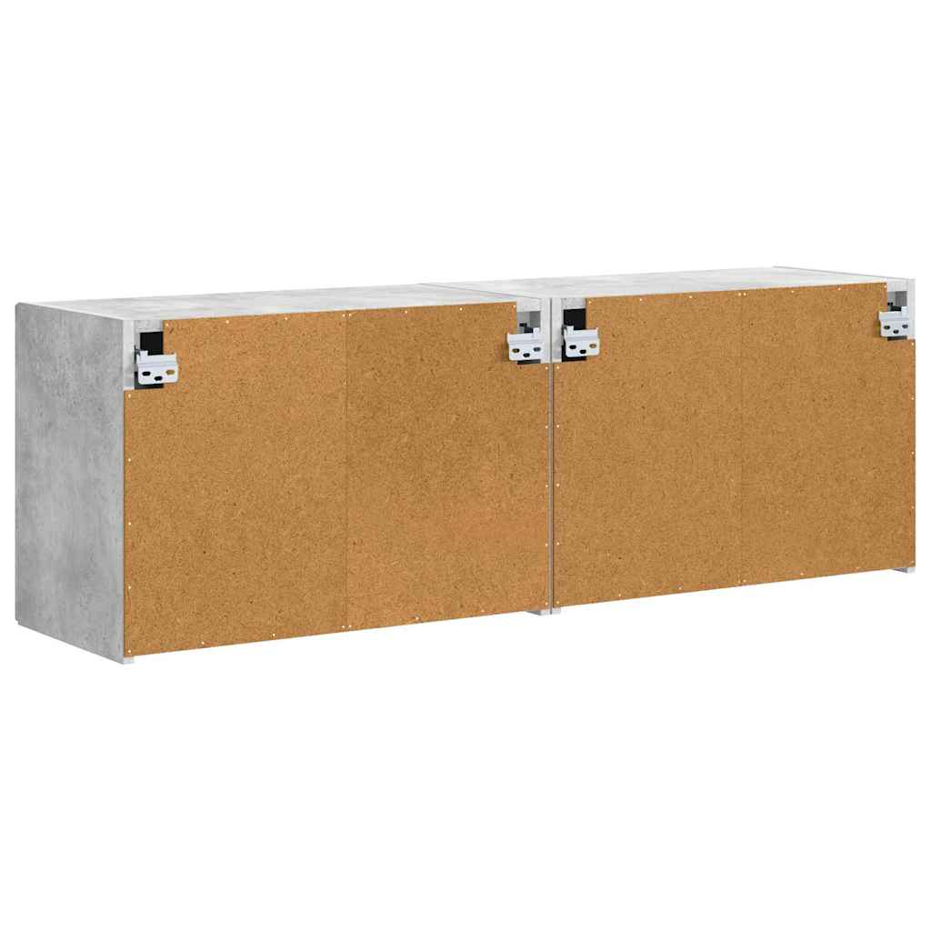 TV Wall Cabinet 2 pcs Concrete Grey 59.5 x 31 x 40 cm