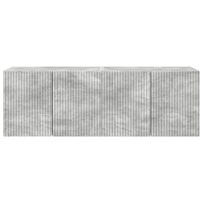 TV Wall Cabinet 2 pcs Concrete Grey Engineered Wood