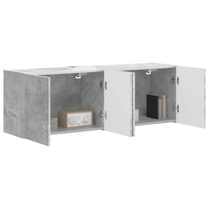 TV Wall Cabinet 2 pcs Concrete Grey Engineered Wood